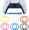 SUPERFINDINGS 12Pcs 6 Couleurs Controller Accent Ring Anneaux D'Accent Décoratifs en Plastique avec 1Pc Pom Resin Pry Tool Custom Accent Rings pour PS5 Controller Game Controller
