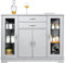 GiantexUK Kitchen Sideboard, Wooden Buffet Cabinet with 2 Slide Drawers and 5 Adjustable Shelves, Freestanding Storage Cupboard Unit for Living Room, Dining Room and Hallway (Grey)