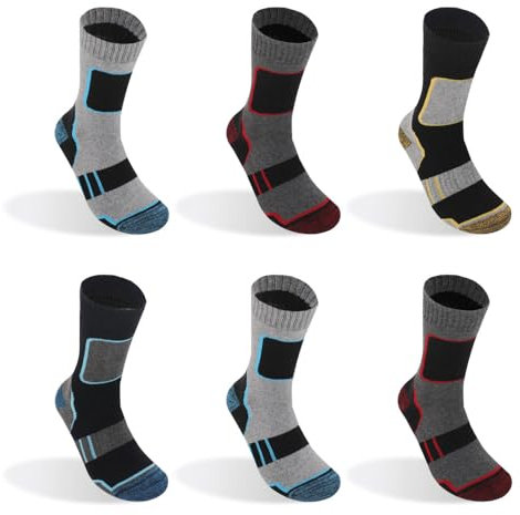 TEXEMP 6 Paar Thermo Socken Herren & Damen Baumwolle Warme Wintersocken Strümpfe Skisocken Dicke Arbeitssocken - 6 Paar, 43-46, Lager 162