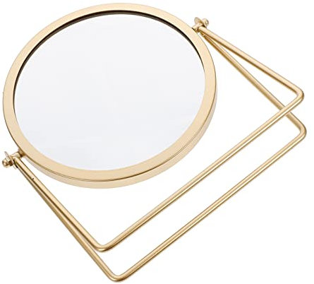 minkissy °Drehung Mädchen Stehen Ornament Rasieren Rund Drehbarer Waschtisch Dekorativ Stehend Desktop Beauty Home Dressing Reise Kleiner Spiegel Dusche Arbeitsplatte Für Tisch Damen Und