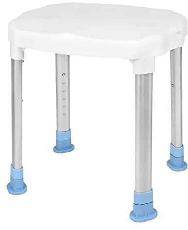 VA-Cerulean Duschhocker, Duschstuhl für Senioren höhenverstellbar 41-53 cm, Toilettensitzerhöhung Anti-Rutsch-Füße Badewannensitz, Typ 11