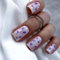 Ceboic 24 Stück French Künstliche Nägel, Kurze Eckig Nägel zum Aufkleben Lila Blumen Ballerina Press on Nails, Acryl Kunstnägel Nägel Fingernägel Fake Nails für Frauen und Mädchen DIY Salon