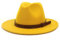 Fedora Trilby Filzhut Hut Lässiger Hut Dame Huthut Mit Flacher Krempe Und Gerader Krempe Hut Mit Großer Krempe 58Cm Gelb