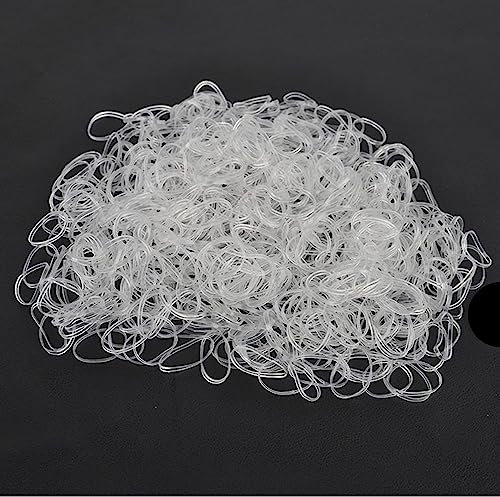 Lizzy 500pcs Clear Transparent Mini Rubber Bands Soft Elastic Bands | Stretchable Bands Kids Hair, Braids Ponytail Hair, Pet Hairband Wedding Hairstyle