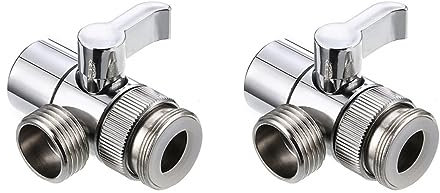 BESPORTBLE Wasserhahn Umsteller 3-Wege Ventil Vollkupfer 2 Stück Wasserhahnverteiler Splitter für Küche und Bad 1/2 Zoll Spülbeckenadapter Geeignet für Schlauch und Brause Modernes Design