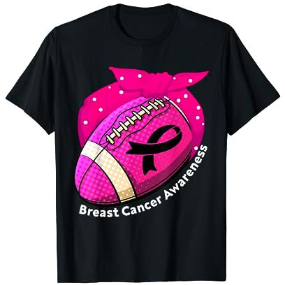 Serre-tête de football pour la sensibilisation au cancer du sein Rose T-Shirt