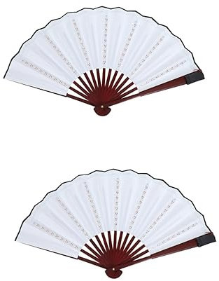 Garneck 2st Leuchtender Lüfter Faltbarer Hand-rave-fan Deko Für Männer Led-faltventilator Tanzclub-fan Spanischer Faltfächer Faltventilator Mit Led-licht Leer Stoff Foto Papierfächer Mann