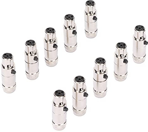 Cyrank 4-poliger XLR-Kabel-Buchsenstecker-Adapter, Mini-XLR-Stecker, Audio-Mikrofon-Adapter, 4-poliger Mini-XLR-Kabelenden, Ersatz Für Mikrofon-Mixer