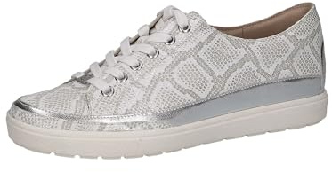 Caprice Star Womens Casual Lace Up Trainers 6 Silver Snake Print