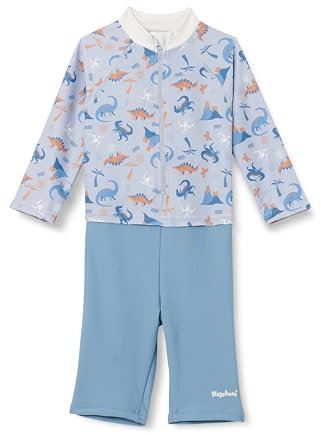 Playshoes UV-Schutz Einteiler Unisex Kinder Badeanzug Schwimmanzug Badebekleidung, Dino Allover Langarm, 86/92