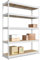 baudim Schwerlastregal Titan Gesamtlast 1500 kg 5 MDF-Böden Verzinkt robuste Steckregal, 216x120x50 cm, Lagerregal, Kellerregal, Garagenregal, Werkstattregal