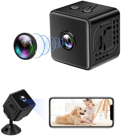 CYI Spy Cam WiFi 2,4 Ghz, Mini telecamera spia wireless invisibile HD 1080P, telecamera nascosta spia con microfono, telecamera interna con rilevamento del movimento per casa, ufficio, ecc.