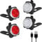 LED Licht 4er Set USB Aufladbar, Helles Licht, Kompakt und Wasserdicht, Langlebiger 650mAh Akku, LED Lampe Set für Außenbereich, kann auch als Kinderwagen Licht/Helm Licht (4Black)