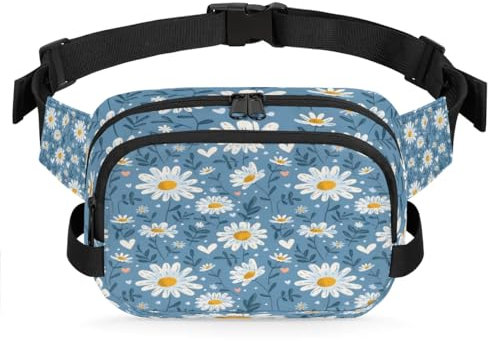 Spring Daisy Bauchtasche, Gürteltasche für Damen, Herren, Blume, modische Crossbody-Tasche, Hüfttasche mit verstellbarem Riemen für Outdoor, Workout, Freizeit, Reisen, Laufen, Wandern, Radfahren,