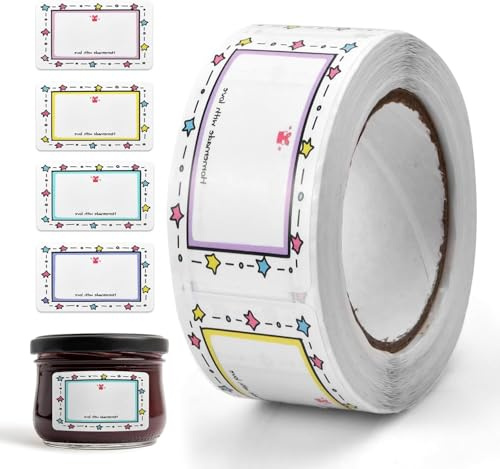 250 Pcs Étiquettes Congélation, Étiquettes Autocollantes Personnalisées, 50x30mm, Résistantes à Huile Eau, Etiquettes Bocaux Confiture Adhésives, Étiquettes de Date Alimentaire Maison École Bureau (D)