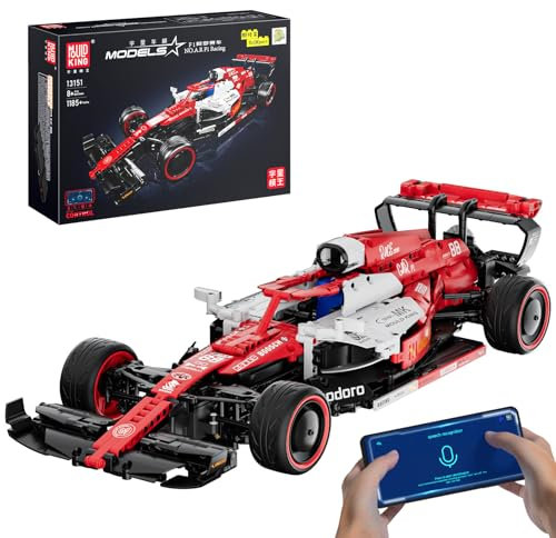 Mould King 13151 Speed Champion Ferngesteuert Supersportwagen Bausteine Formel 1 Klemmbausteine Auto Rennauto Spielzeug Kompatibel mit Andere Marken(1185 Teile)