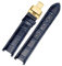 DKWOIS Lederarmband kompatibel mit MK Mk2277 2425 Tischkerben-Uhrenarmband Michael Kors Mike Coles Damen-Uhrenarmband(Dark blue gold,20x12mm)