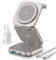 AC Island 5 in 1 Ladestation, Mehrere Geräte Mag-Safe Ladestation Apple Watch und iPhone, Reisen Wireless Charger Stand für iPhone 16/15/14/13/12 Series, AirPods Pro/4/3/2, Apple Watch 10-1 (Titan)