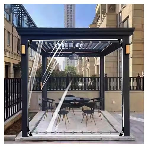 HBOOMOEM Pvc Clear Tarpaulin，Soft Glass Cover Pvc Tear Resistant Tarp，Clear Vinyl Tarp，Suitable For Swimming Pools, Gardens, Cars, Furniture, Including Ropes And Cable Ties.(3 * 12m/118 * 472in)