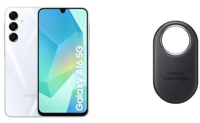 Samsung Galaxy A16 5G, Android Smartphone, 50MP Main Camera, 6.7 display, 128GB, Light Gray with Galaxy SmartTag2
