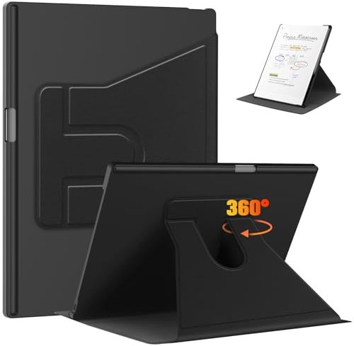 ProCase for reMarkable Paper Pro Tablet 11.8 2024 Release Case with Pencil Holder, 360 Degree Rotation Protective Stand Cover Folio Smart Shockproof -Black