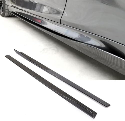 HIPATU 2 Stück Auto Seitenschweller Bodykit für BMW F82 M4 Coupe F83 M4 Convertible 2Door 2014-2019, Kohlefaser Auto Seitenspoiler Seitenschweller Rocker Splitter Lippe Diffuser Auto Zubehör