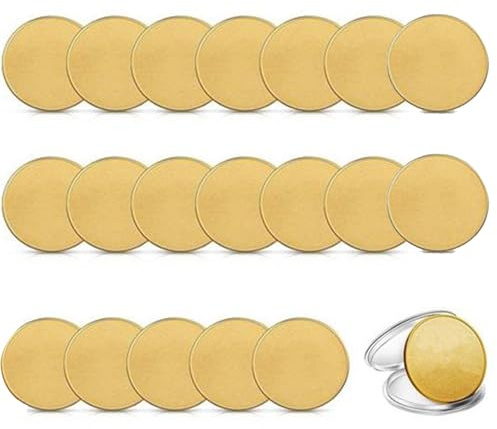 20 Stück Messing Rohling Münze, 40MM DIY Brass Coin, TOOSOAR Material für Faserlaser-Gravurmaschine