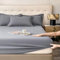 Calefee Spannbettlaken 180x200 Hoher Steg 30cm, Betttuch ohne Kissenbezug Baumwolle Einfarbiges Grau