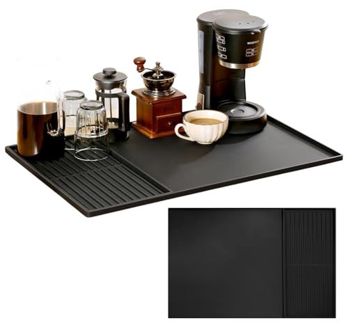 Silicone Mat Under Coffee Machines Appliance Multi-Functional Base Mat Automatic Espresso Machine Accessory, Nonstick Heat Resistant Coffee Bar Mat for Countertop