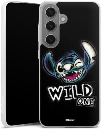 Slim Case kompatibel mit Samsung Galaxy S 25 Silikon Handyhülle transparent Hülle extra dünn Lilo & Stitch Offizielles Lizenzprodukt Disney