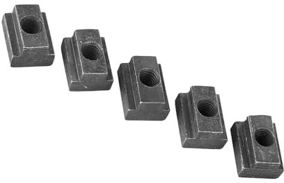 5 Stück T-Nutenstein aus Kohlenstoffstahl mit Hoher Härte, Schwarzoxid-Finish, Pressgewindeformungs-T-Nut mit Vierkantmutter-Schlitz M6 für CNC-Fräser, Bauschiene, 3D-Drucker,