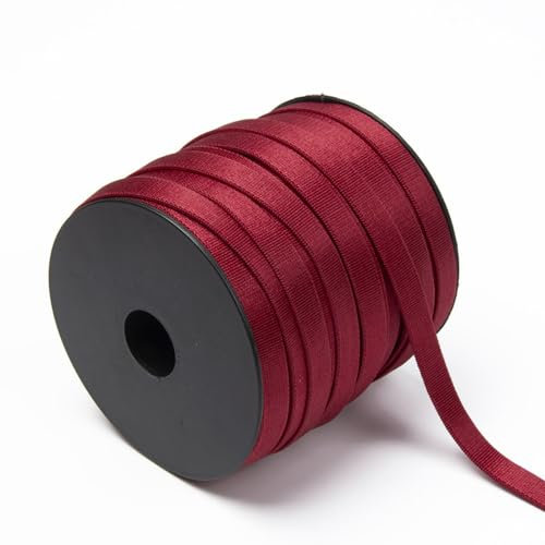 Blausky 6mm x 10m Gummiband zum Nähen,Elastisches Band Flaches Elastisch Band Hosengummi Schleifenband Weiche Nähbänder Dekoband Nähzubehör für BH-Träger Kleidung Gürtel DIY Handwerk,Weinrot