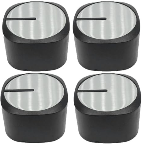 COYUN 4 Pièces Bouton Plaque de Cuisson, Boutons de Commande Universels,Bouton de Cuisinière,Bouton pour Réchaud à Gaz,pour Presque Toutes Les Cuisinières,Plaques de Cuisson,Four,Cuisinière à Gaz(6MM)