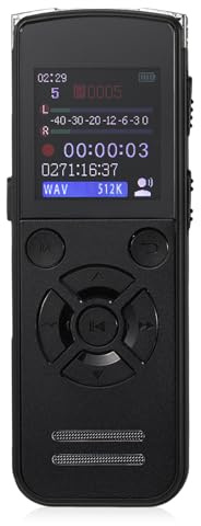 Diktiergerät 64GB Digital Voice Recorder, Tragbares Aufnahmegerät mit USB-C, One-Touch Aufnahme, Playback, Rauschunterdrückung, wiederaufladbarer Audiorecorder für Meetings, Interviews, Klassen