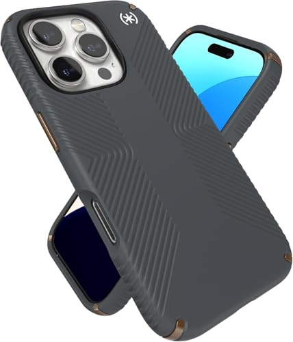 Speck Presidio 2 Grip Schutzhülle für iPhone 16 Pro Max – schlanke Handyhülle (Grau)