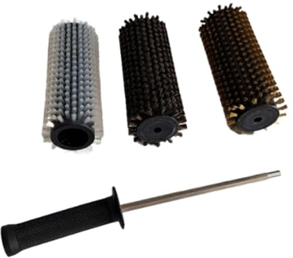 blloocod Ski Wachsbürsten Set 3-teilig, elektrische Walzenbürsten mit Griff, 20 cm (7.9 Zoll) Länge, für Ski & Snowboard