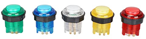 Acouto Botones Pulsadores Iluminados LED Profesionales para Máquinas de Juegos 12 V y Lata en Paneles Co Botones Pulsadores de Juegos LED (5V)