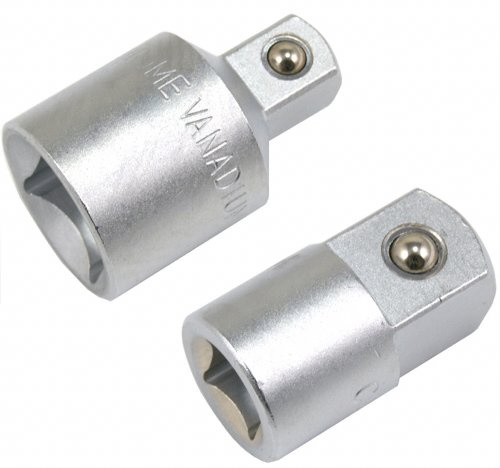 Alkan 2x Adapter 3/4 1/2 Vierkant Reduzierstück Vergrößerung | Adapter-Satz als Reduzierstück und Vergrößerungsstück, 3/4 und 1/2 Antrieb, für Ratschen, Gleitgriffe & Knebel