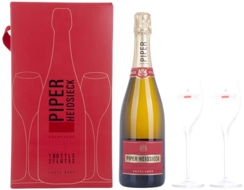 Piper-Heidsieck Piper-Heidsieck Champagne CUVÉE BRUT 12% Volume 0,75l in Geschenkbox mit 2 Gläsern Champagner