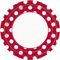 Unique 8 Platos de cartón Rojo con Lunares Blancos, 22 cm