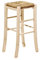 Tabouret carré en bois massif à vernir, de 67 cm de hauteur, avec siège en paille, déjà monté