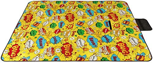 Picknickdecke wasserabw. mit Fotodruck, Auswahl: Größe - 80x120 cm Design - Comic, Stranddecke Kofferraumunterlage Campingdecke