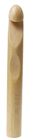 Häkelhaken / Stricknagel aus Bambus, 25/20 mm, 20 cm, 1 Stück, natur, 25 mm