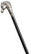 Stock-Fachmann® Gehstock Flanierstock Pferd Holzstock schwarz Kunststoffgriff verchromt Gehhilfe