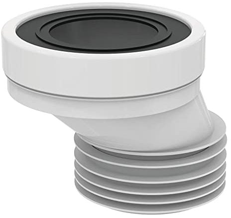 Ideal Standard - Multi Suites, Curva tecnica per vaso a filo parete, Adattatore per conversioni scarico vaso da parete a pavimento, T002967, Neutro