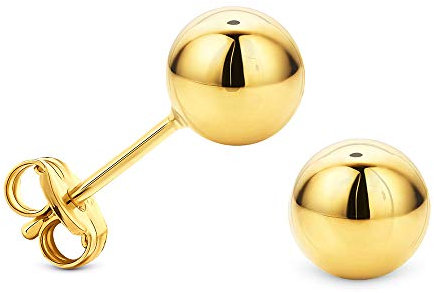 14 Karat (585) Gelbgold Ohrstecker – Damen Kugel Ohrringe, Zeitloses Design aus echtem Gold, Hypoallergen und Ideal für den täglichen Gebrauch