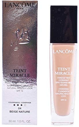 Lancôme Teint Miracle Luminous Satin Foundation - Hydrating, Radiant Finish, Medium Coverage with SPF 15, 04 Beige Nature
