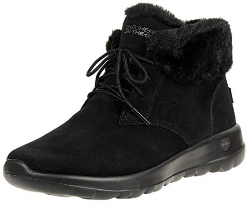 Skechers On-the-go Joy, Stivali Donna, Black Suede Trim Bbk, 37 EU