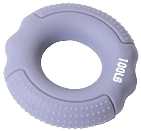 B Baosity Handtrainer Unterarmtrainer Ringen als Trainingsgerät, Griffkraft Trainer zum Klettern Fitness Bodybuilding - Grau 100LB, 7,5 cm