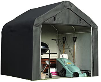 Garden Gear Heavy Duty Portable Shed/Garage for Storage, Galvanised Steel Frame, Extra Strong Waterproof Weatherproof Triple Layer Woven Polyethylene Cover with Apex Roof (8ft x 8ft)